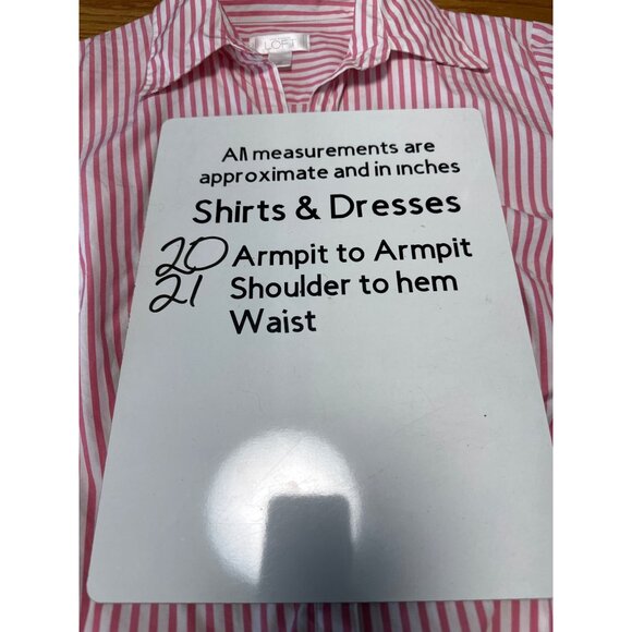 Ann Taylor Loft Pink Striped Tie Front Button Up Cropped Shirt Women's Size 10 - Picture 9 of 9